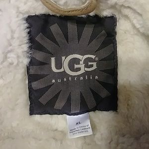 UGG leather and shearling coat